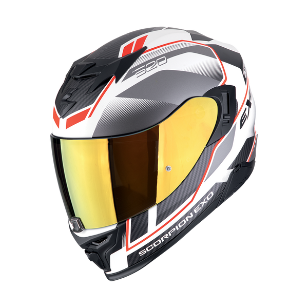 Helmet SCORPION EXO-520 EVO Air Lena matt white silver red – all4moto