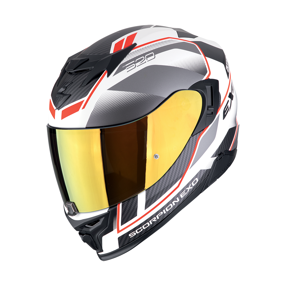 Helmet SCORPION EXO-520 EVO Air Lena matt white silver red – all4moto