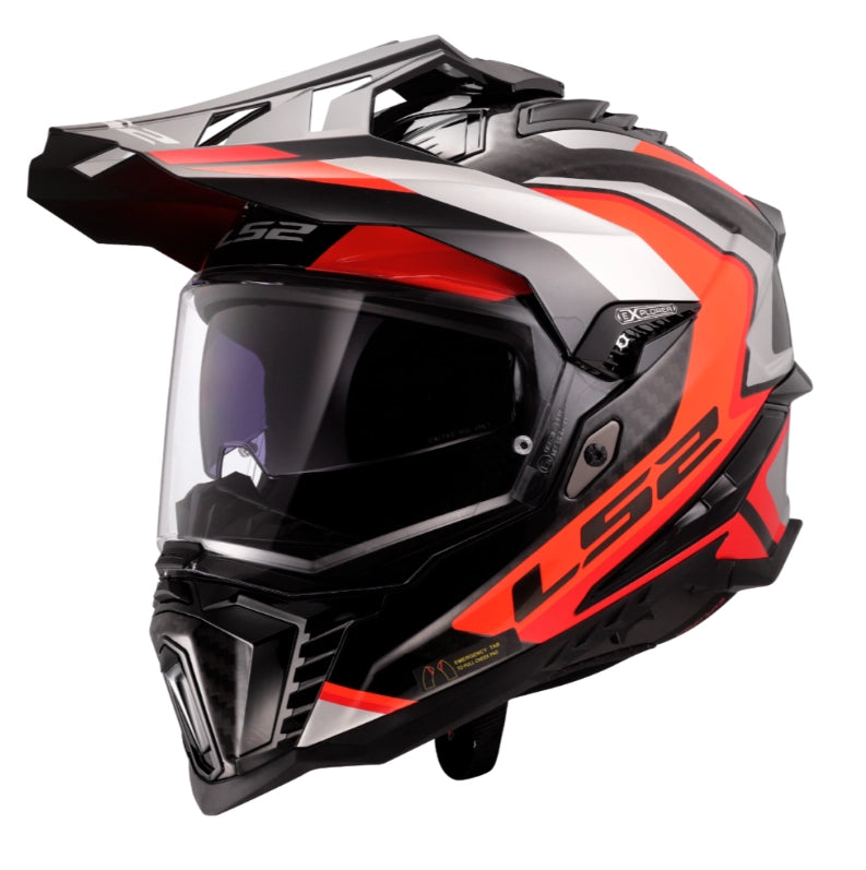 Helmet LS2 MX701 Explorer Carbon Frontier II Gloss orange – all4moto