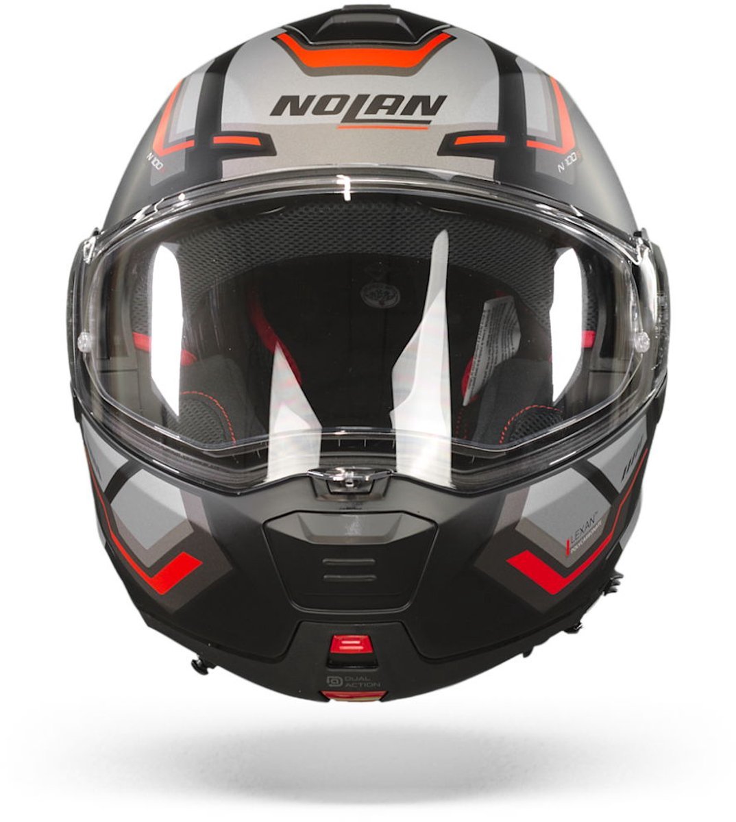 grey nolan helmets Helmet NOLAN N100-5 Upwind 58 grey red – all4moto